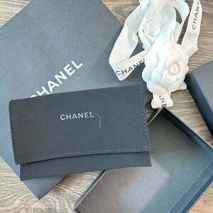 Chanel Black Shopping Bag with White Camellia